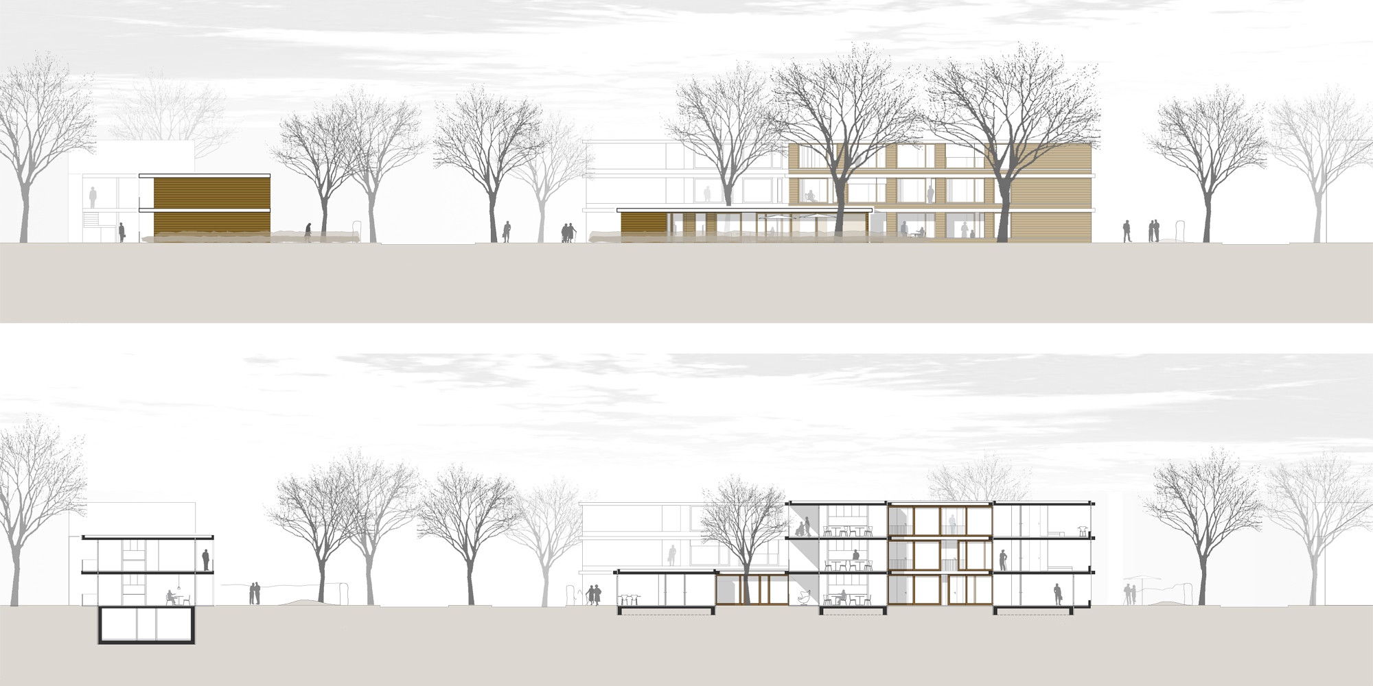 Zentrum für Wohnen und Pflege - Ansicht - Schnitt
